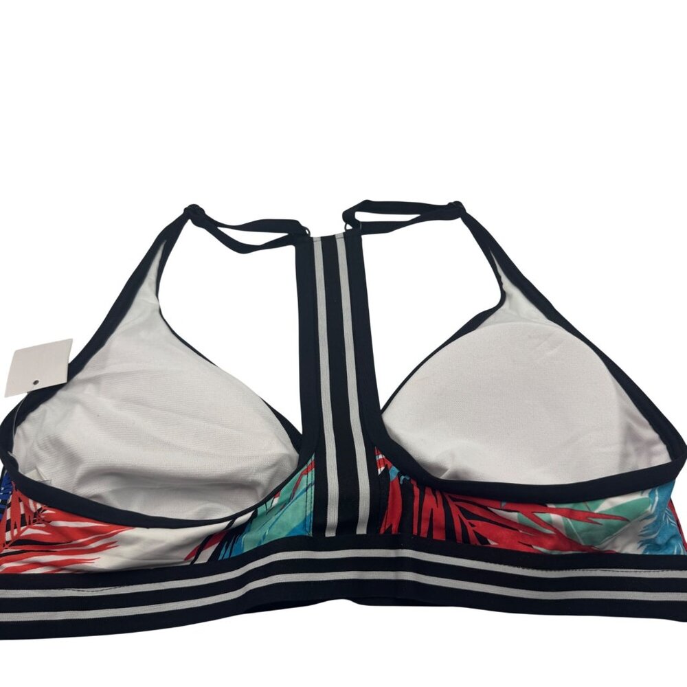 Jag Womens Bikini Top Multicolor Palm Print Size XL  Adjustable Straps NEW - Picture 5 of 6